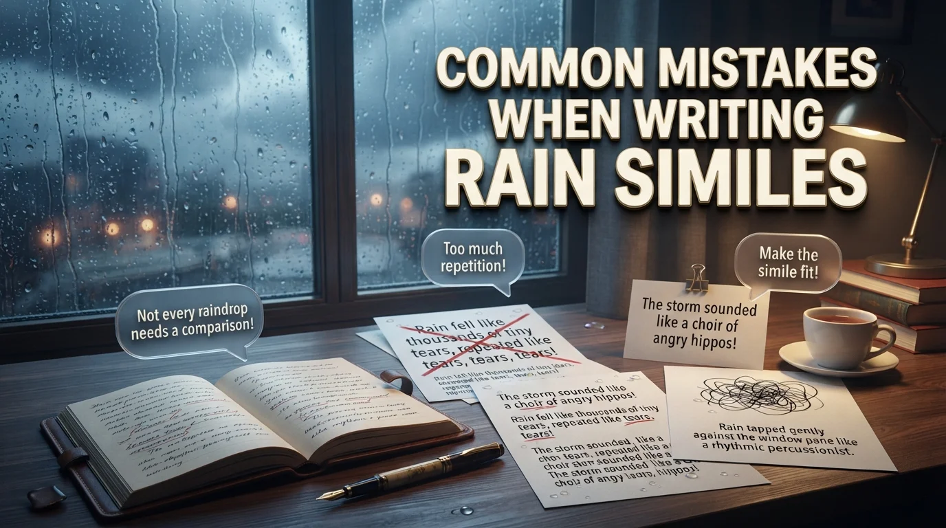 Common Mistakes When Writing Rain Similes