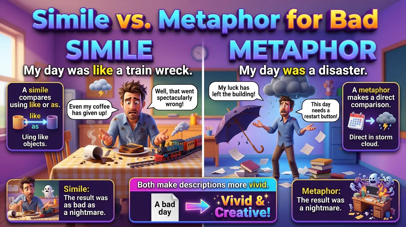 Simile vs. Metaphor for Bad