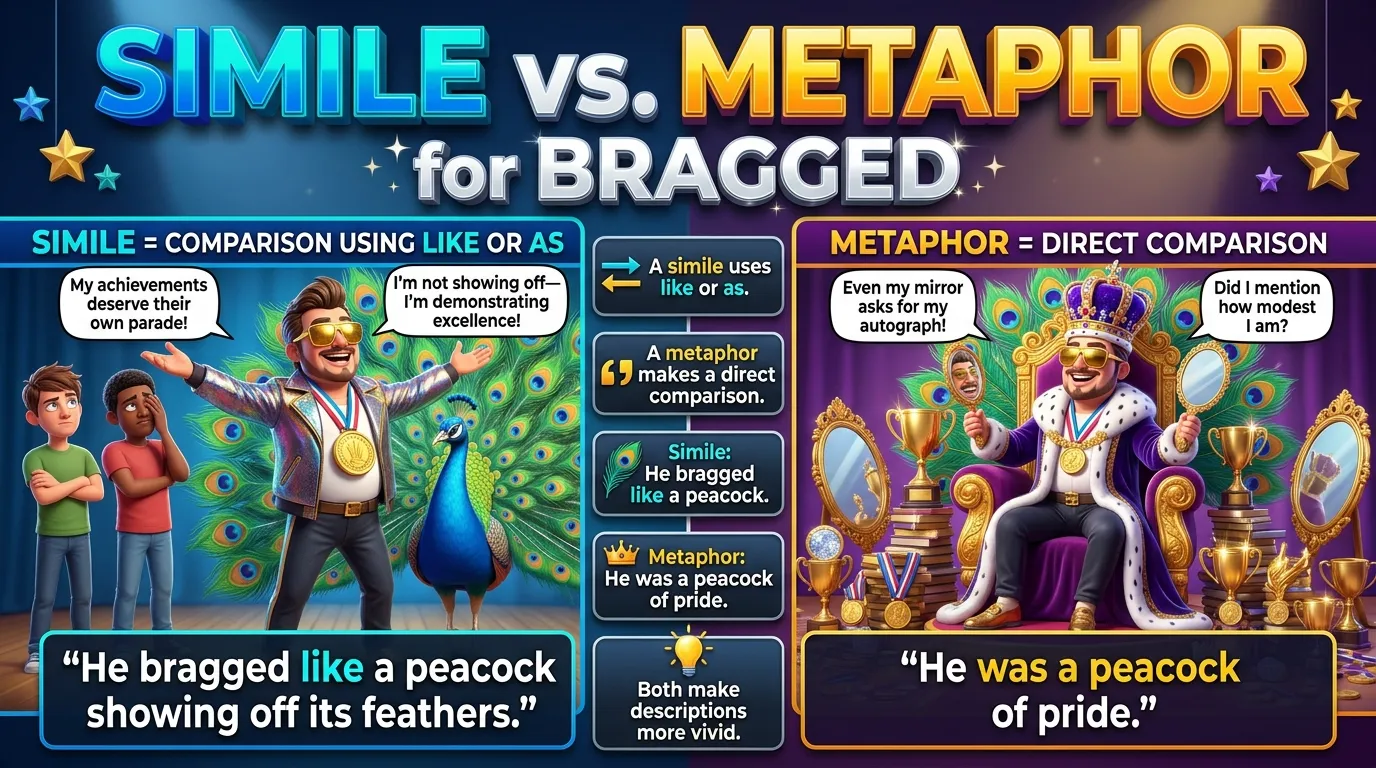 Simile vs. Metaphor for Bragged