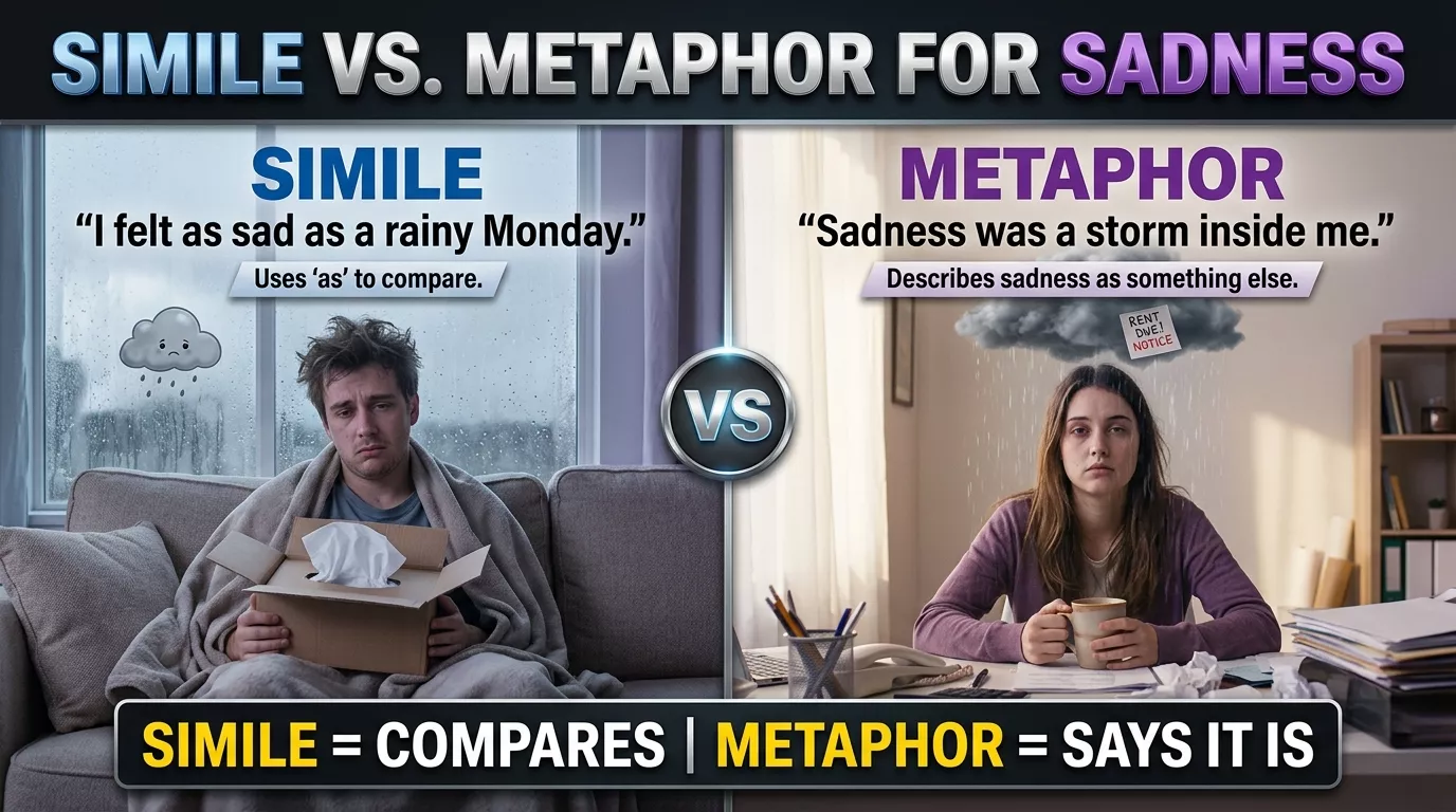 Simile vs. Metaphor for Sadness