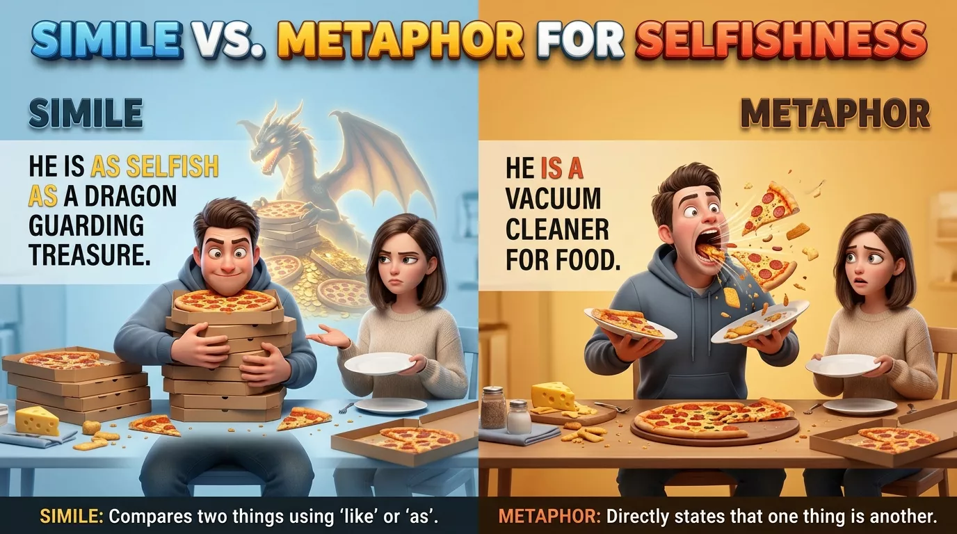 Simile vs. Metaphor for Selfishness