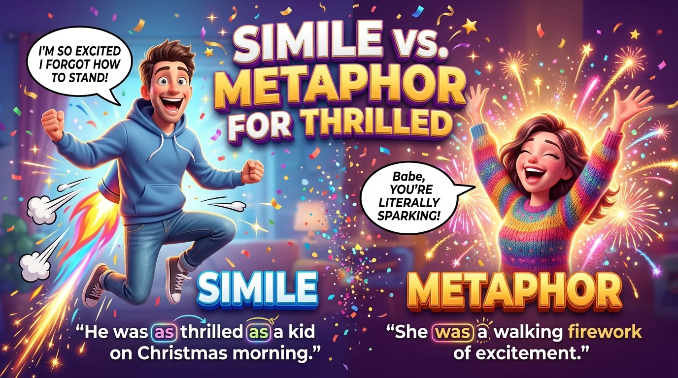 Simile vs. Metaphor for Thrilled