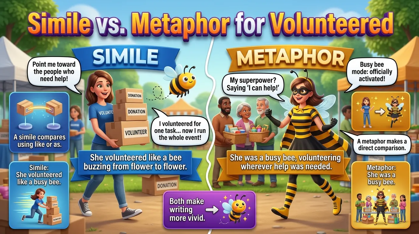 Simile vs. Metaphor for Volunteered