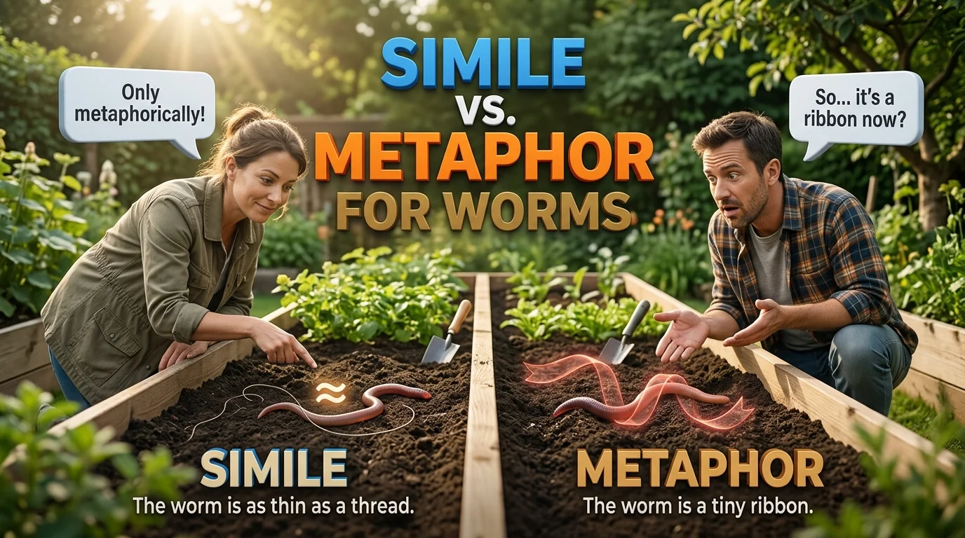 Simile vs. Metaphor for Worms