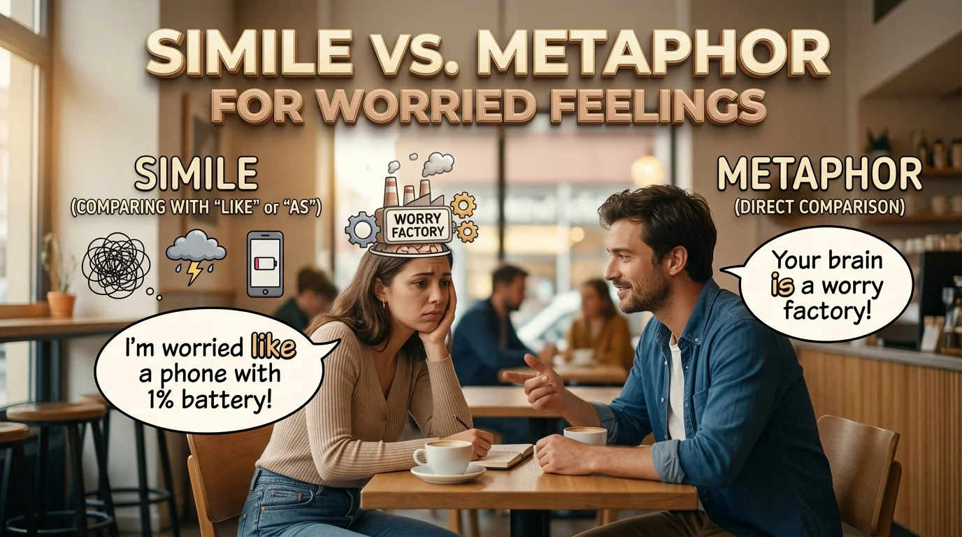 Simile vs. Metaphor for Worried Feelings