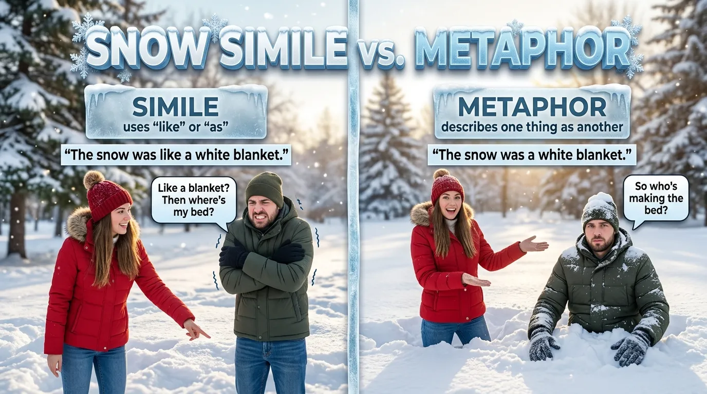 Snow Simile vs. Metaphor